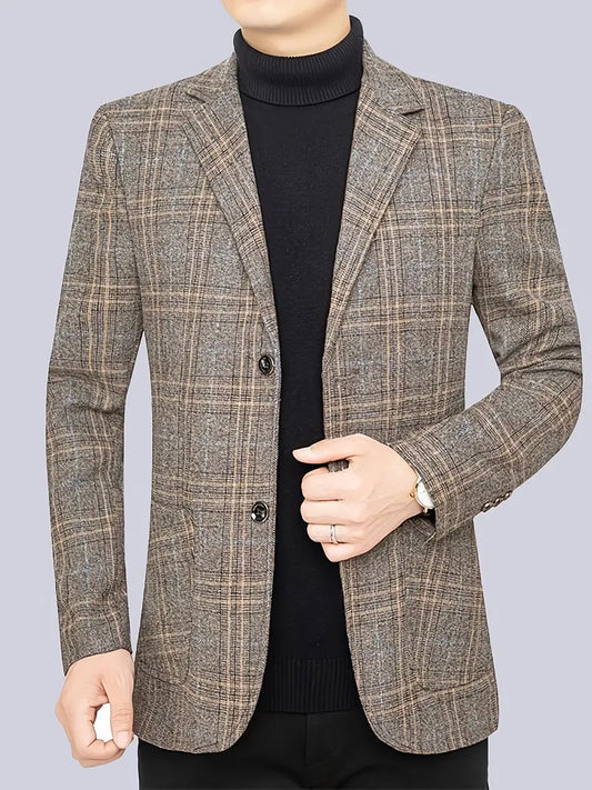 Classic Fit Checked Suit Jacket - OutfitLondon