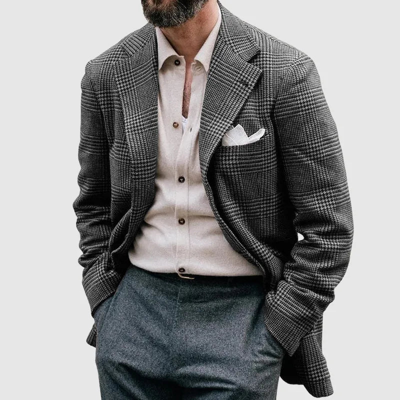 Men's Plaid Suit Jacket - Timeless Fit Blazer
