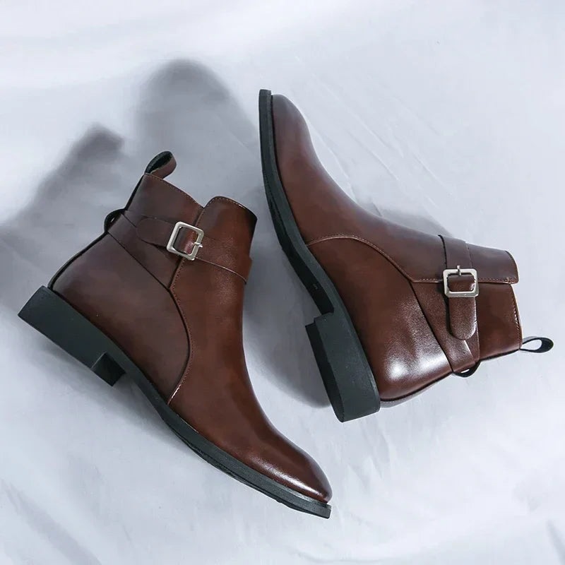 Men's Smart Leather Chelsea Boots with Zip