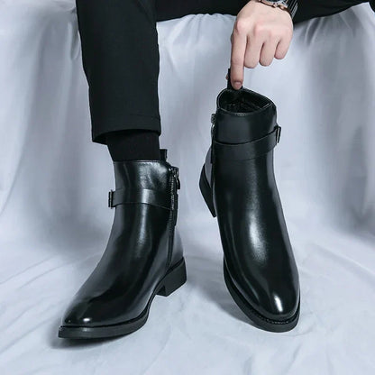 Men's Smart Leather Chelsea Boots with Zip
