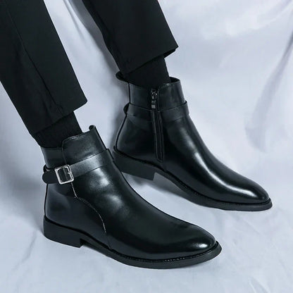 Men's Smart Leather Chelsea Boots with Zip