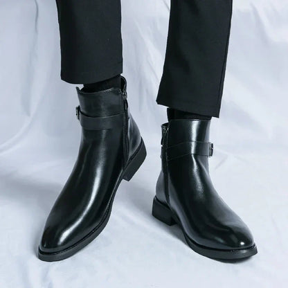 Men's Smart Leather Chelsea Boots with Zip