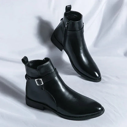 Men's Smart Leather Chelsea Boots with Zip