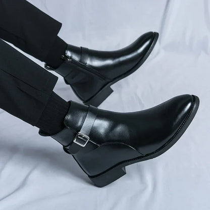 Men's Smart Leather Chelsea Boots with Zip