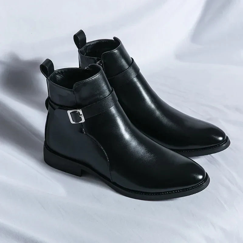 Men's Smart Leather Chelsea Boots with Zip