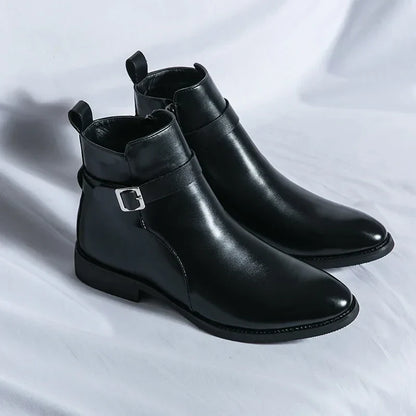 Men's Smart Leather Chelsea Boots with Zip