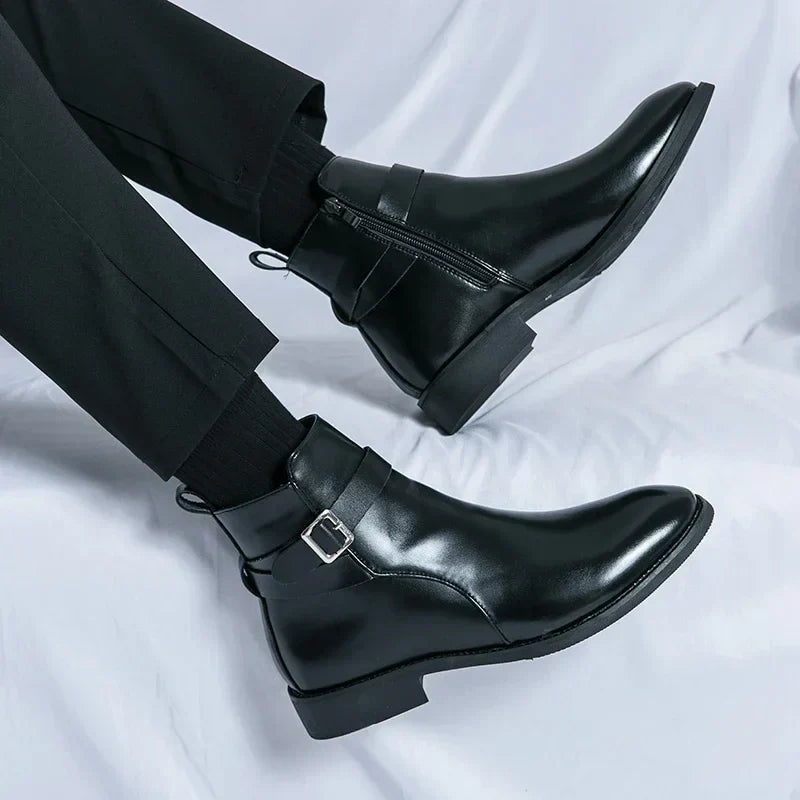Men's Smart Leather Chelsea Boots with Zip