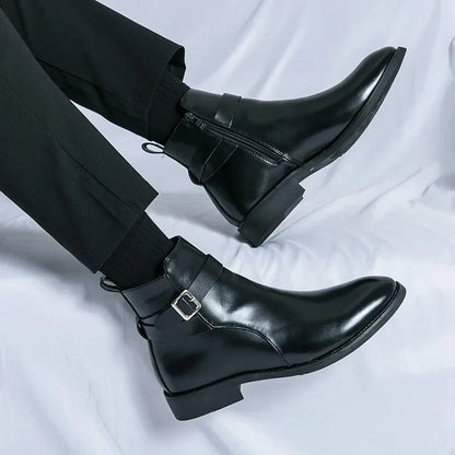 Men's Smart Leather Chelsea Boots with Zip