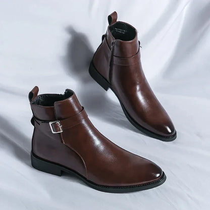 Men's Smart Leather Chelsea Boots with Zip