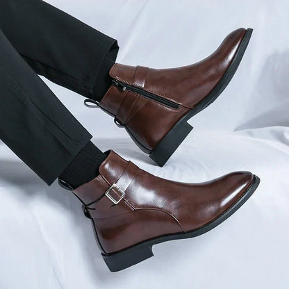 Men's Smart Leather Chelsea Boots with Zip