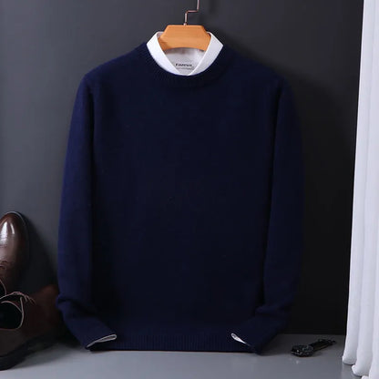 Men's Simple Crew Neck Jumper – Classic Long Sleeve Pullover
