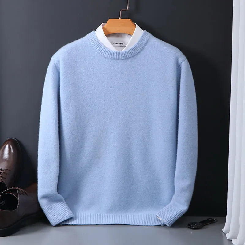 Men's Simple Crew Neck Jumper – Classic Long Sleeve Pullover