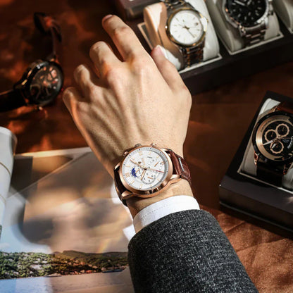 Stylish Men's Leather Dress Watch