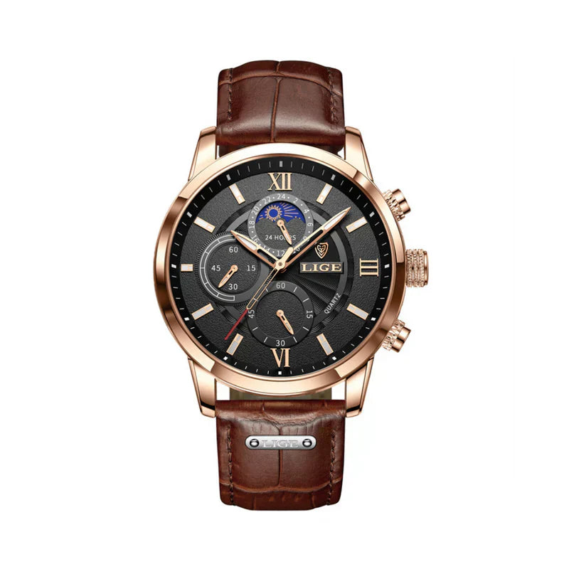 Stylish Men's Leather Dress Watch