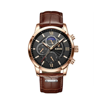 Stylish Men's Leather Dress Watch