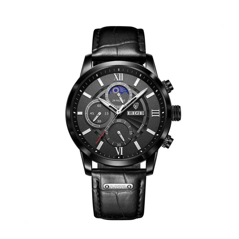 Stylish Men's Leather Dress Watch