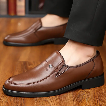 Luxury Leather Slip On Dress Shoes For Men - OutfitLondon