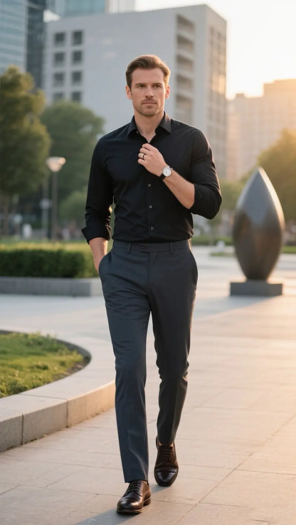 Men's Slim Fit White Button Down Shirt