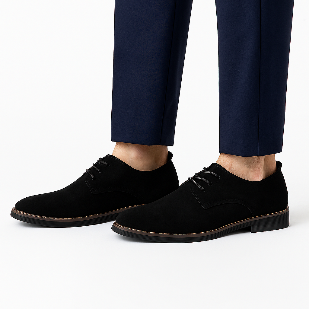 Men's Leather Oxford Shoes - Elegant Slip-On Dress Shoes