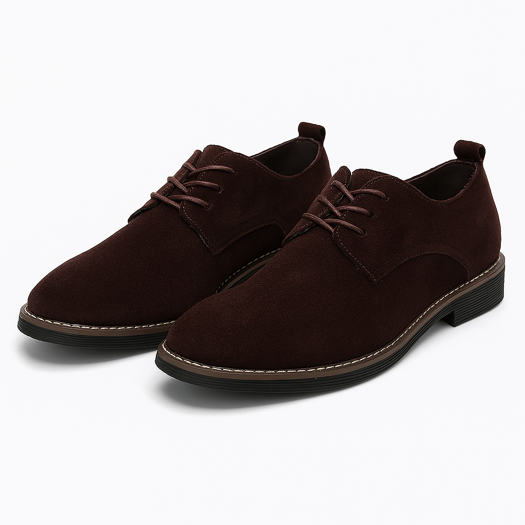 Men's Leather Oxford Shoes - Elegant Slip-On Dress Shoes