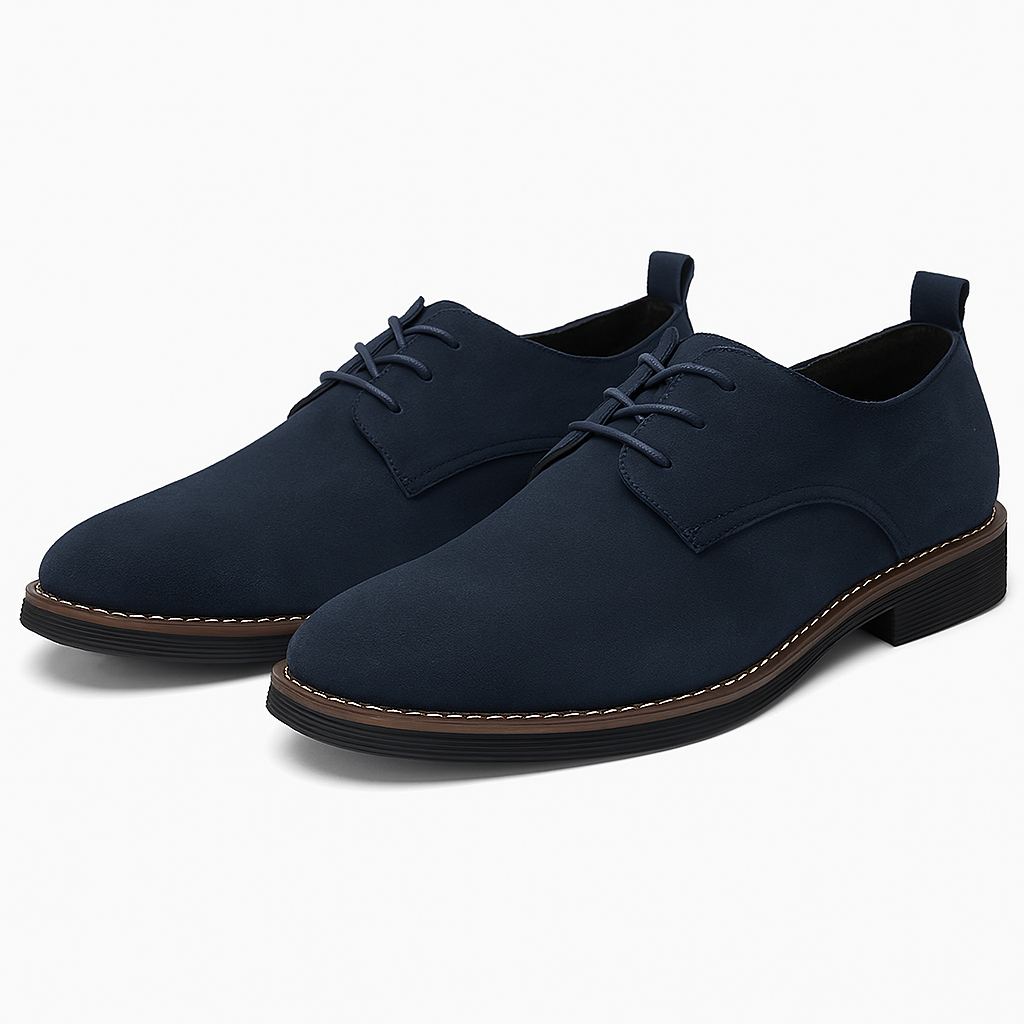 Men's Leather Oxford Shoes - Elegant Slip-On Dress Shoes