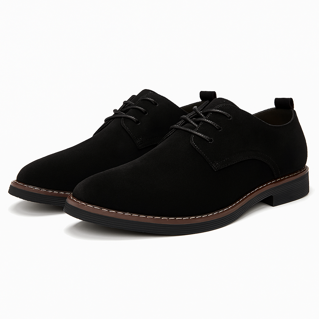Men's Leather Oxford Shoes - Elegant Slip-On Dress Shoes - OutfitLondon