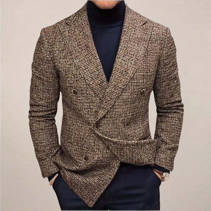Men's Classic Fit Checked Blazer Jacket