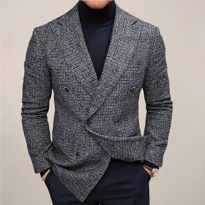 Men's Classic Fit Checked Blazer Jacket - OutfitLondon