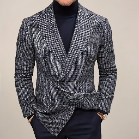 Men's Classic Fit Checked Blazer Jacket - OutfitLondon