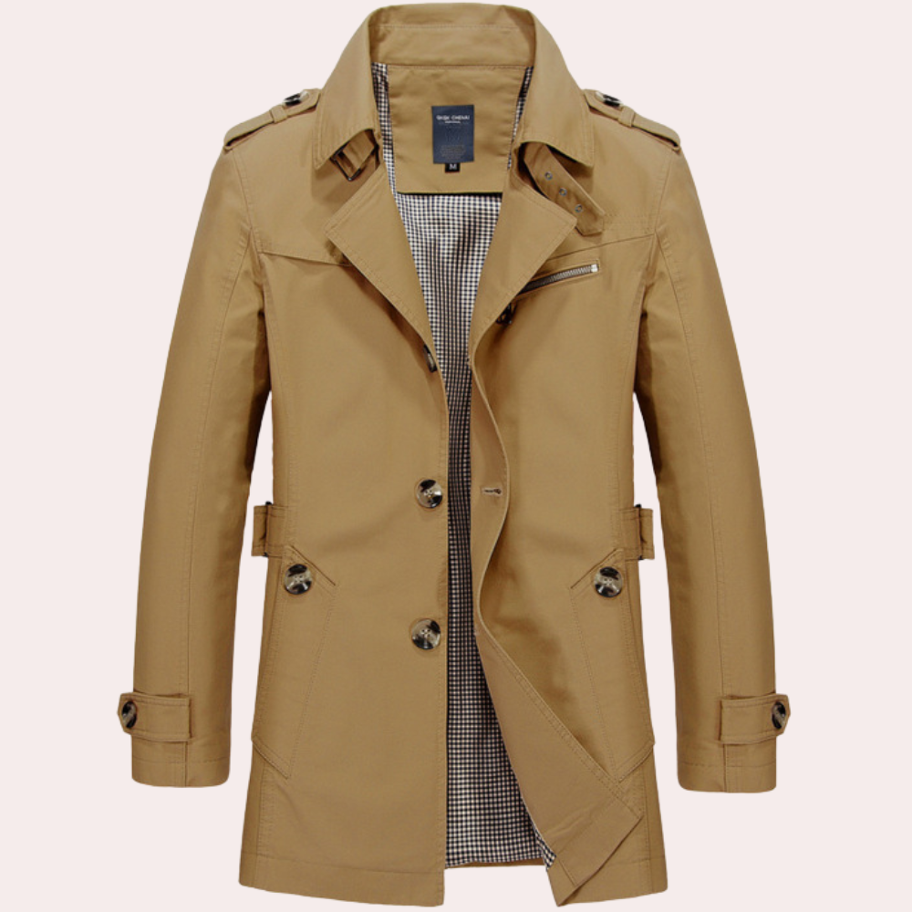 Classic Double Layered Rain Trench Coat