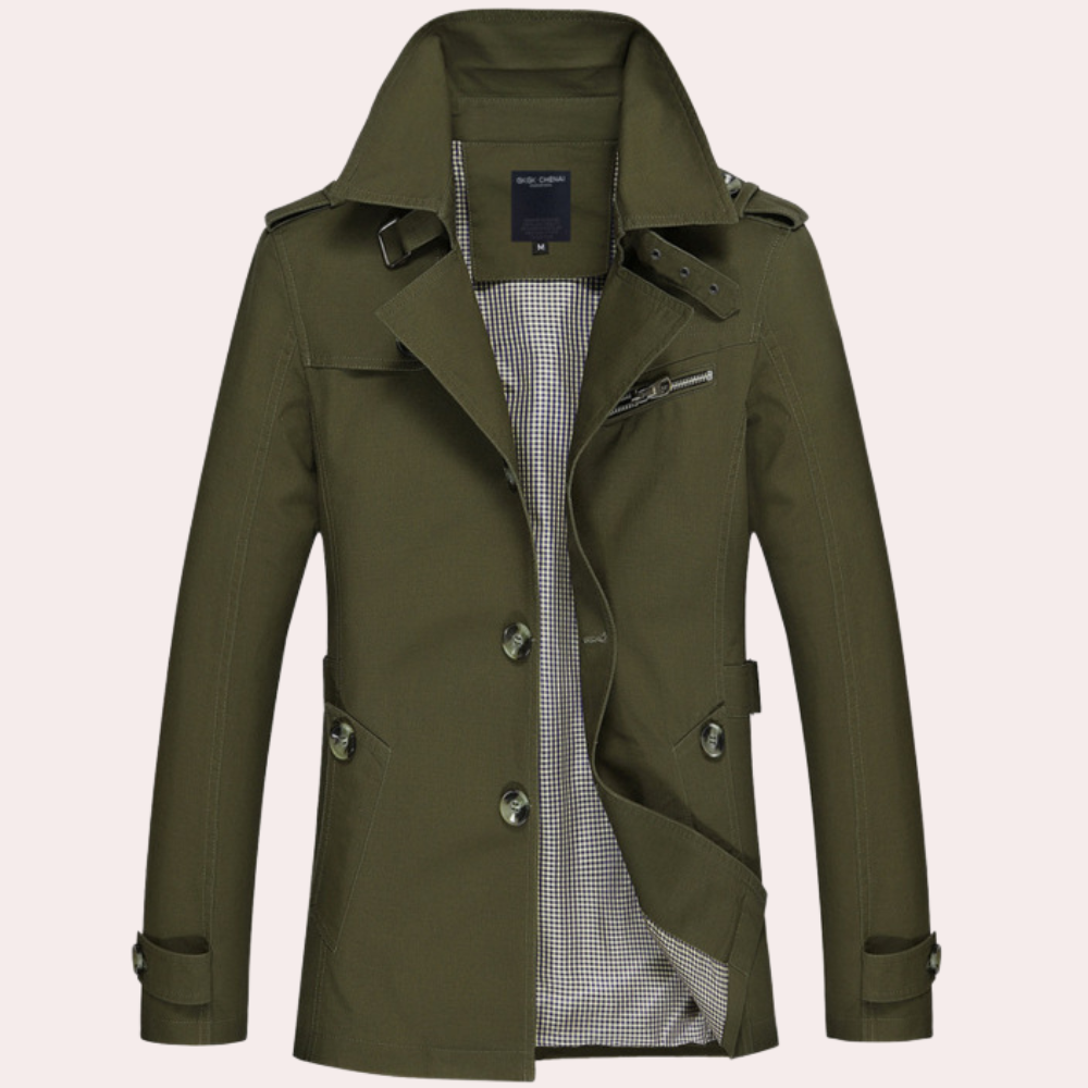Classic Double Layered Rain Trench Coat