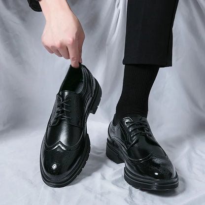 Classic Men's Leather Oxfords - Round Toe Shoes