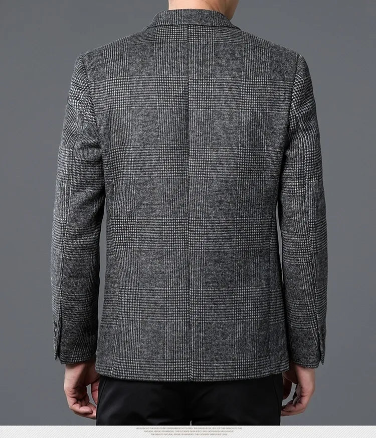 Classic Fit Men's Plaid Blazer Jacket