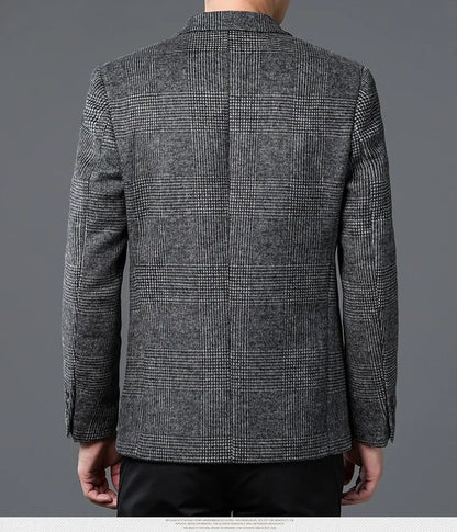 Classic Fit Men's Plaid Blazer Jacket