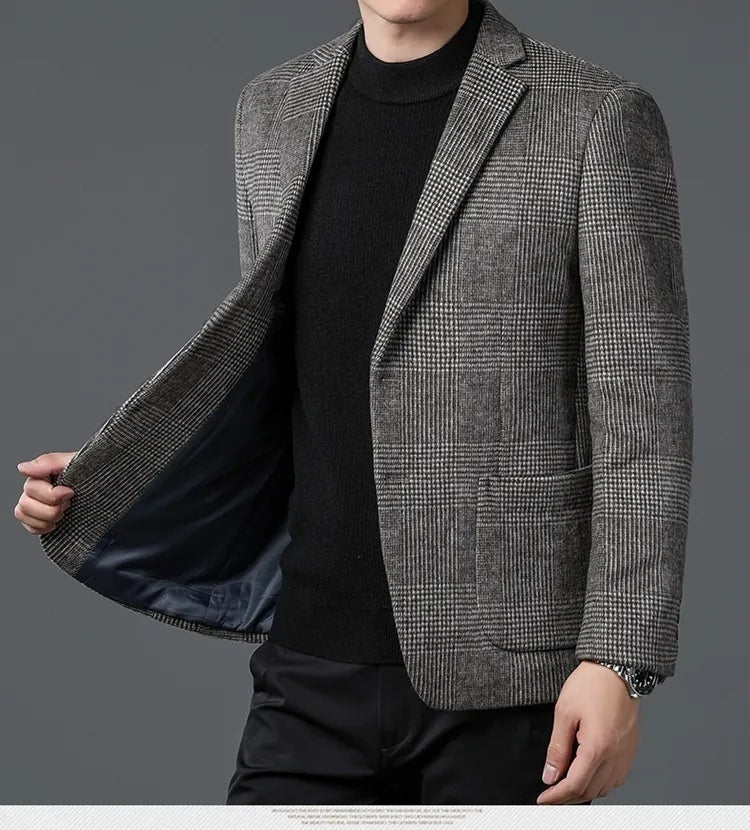 Classic Fit Men's Plaid Blazer Jacket - OutfitLondon