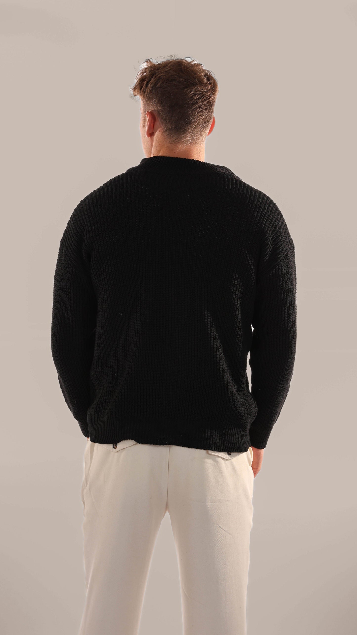 Men's Crew Neck Knit Sweater – Casual Zip Top