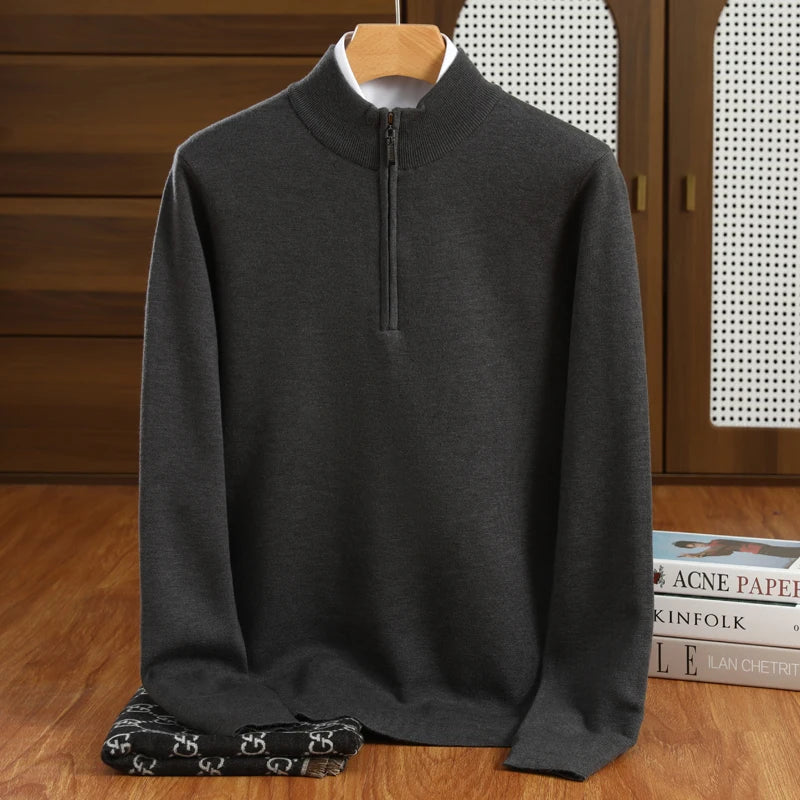 Slim Fit Men's Half Zip Sweater