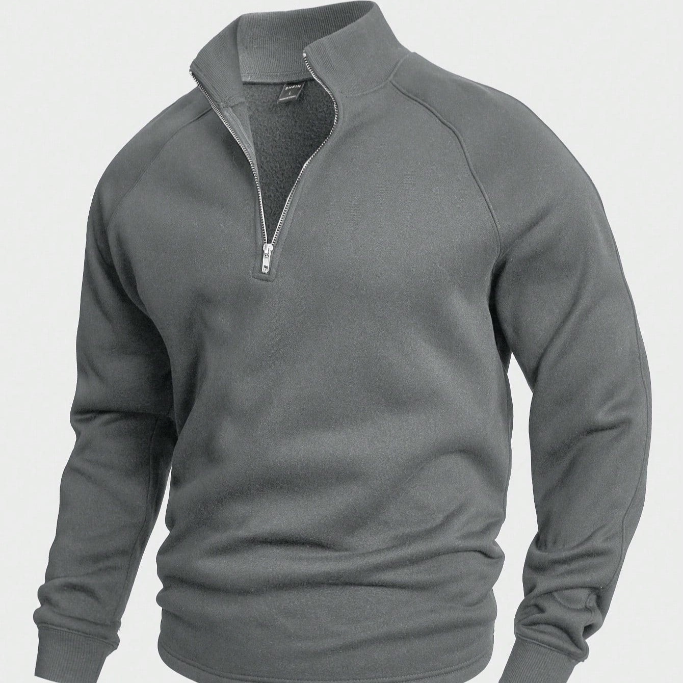 Men's Fleece Quarter Zip Raglan Pullover Sweatshirt