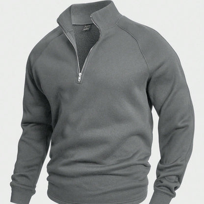 Men's Fleece Quarter Zip Raglan Pullover Sweatshirt