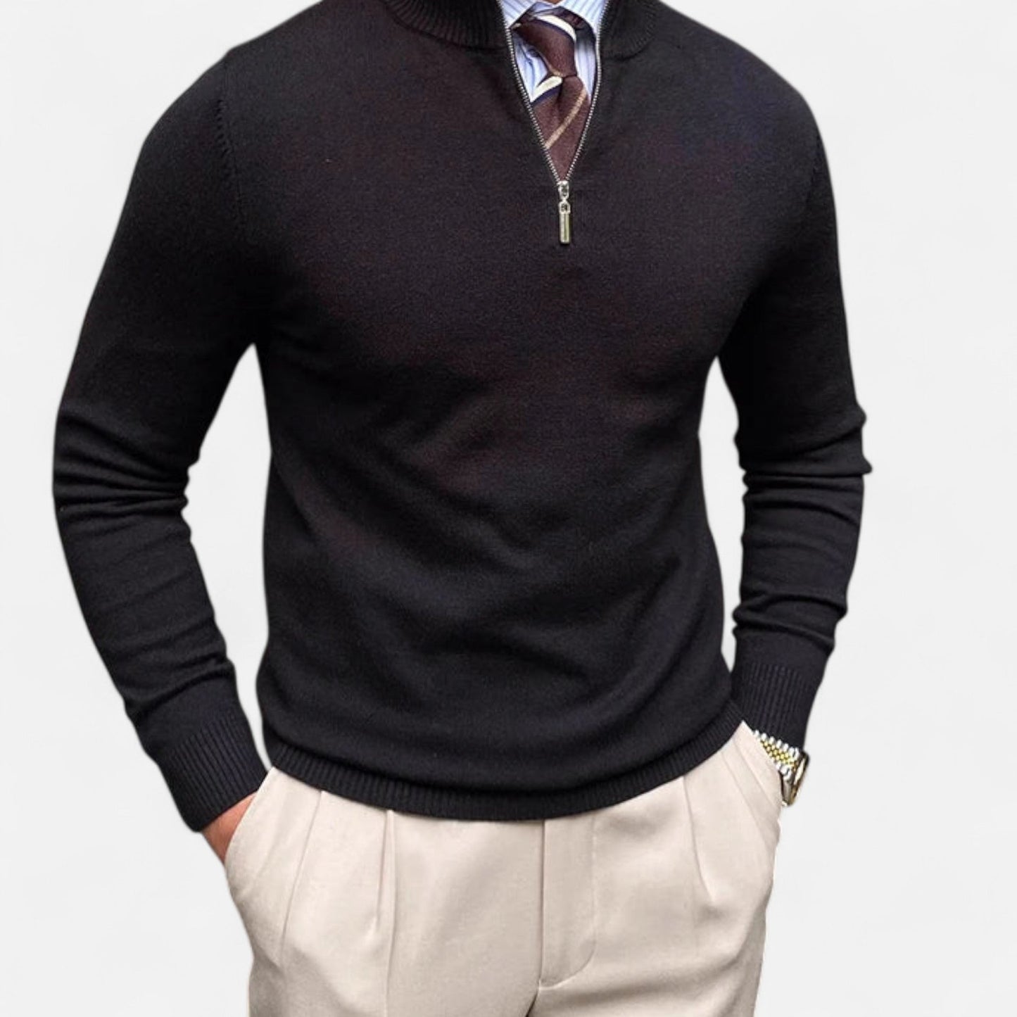 Men's Crew Neck Jumper - Slim Fit Knitted Top