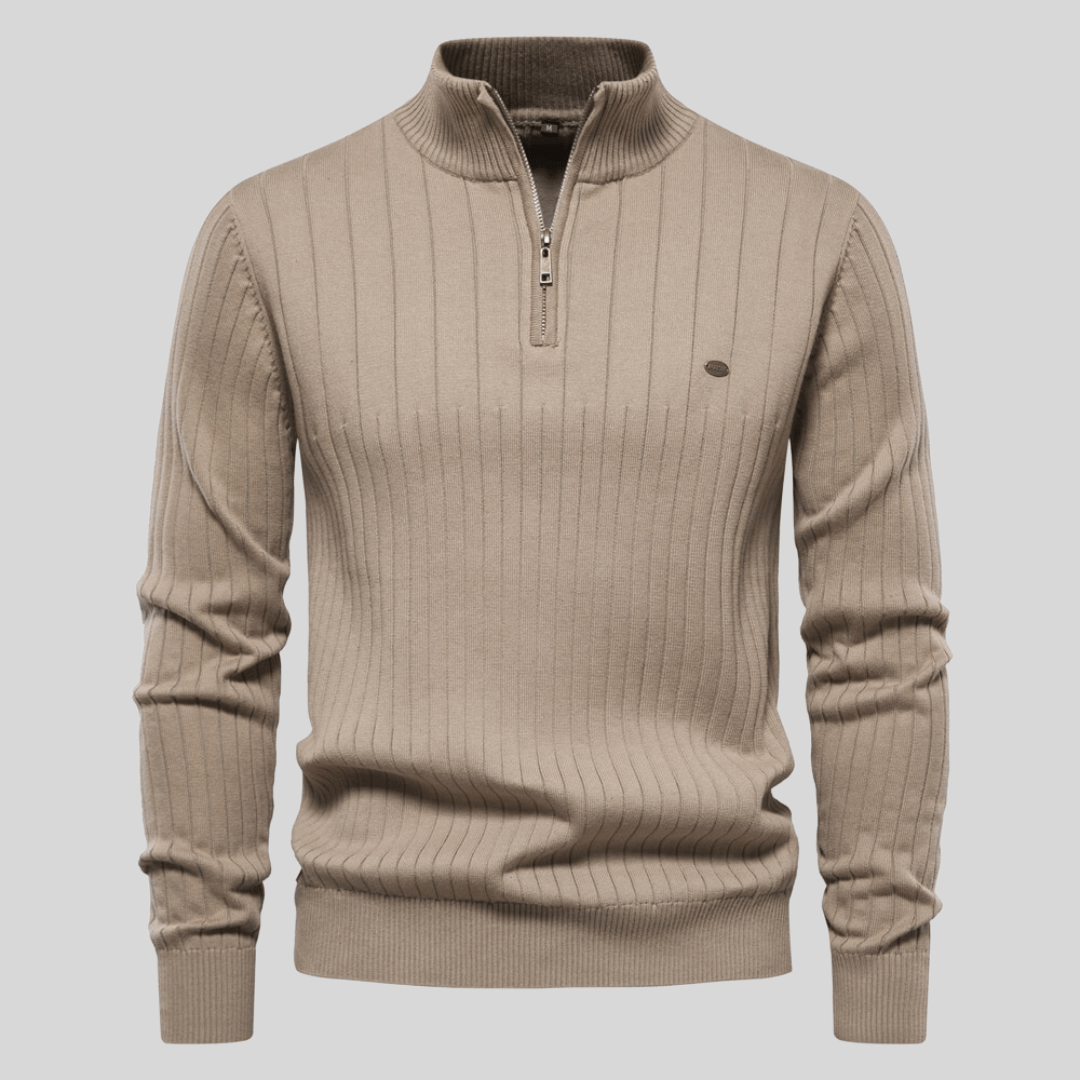 Men's Casual Zip Neck Pullover Sweater