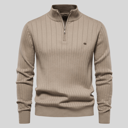Men's Casual Zip Neck Pullover Sweater