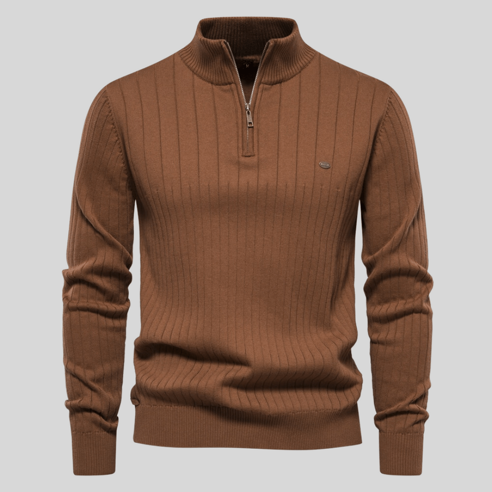 Men's Casual Zip Neck Pullover Sweater