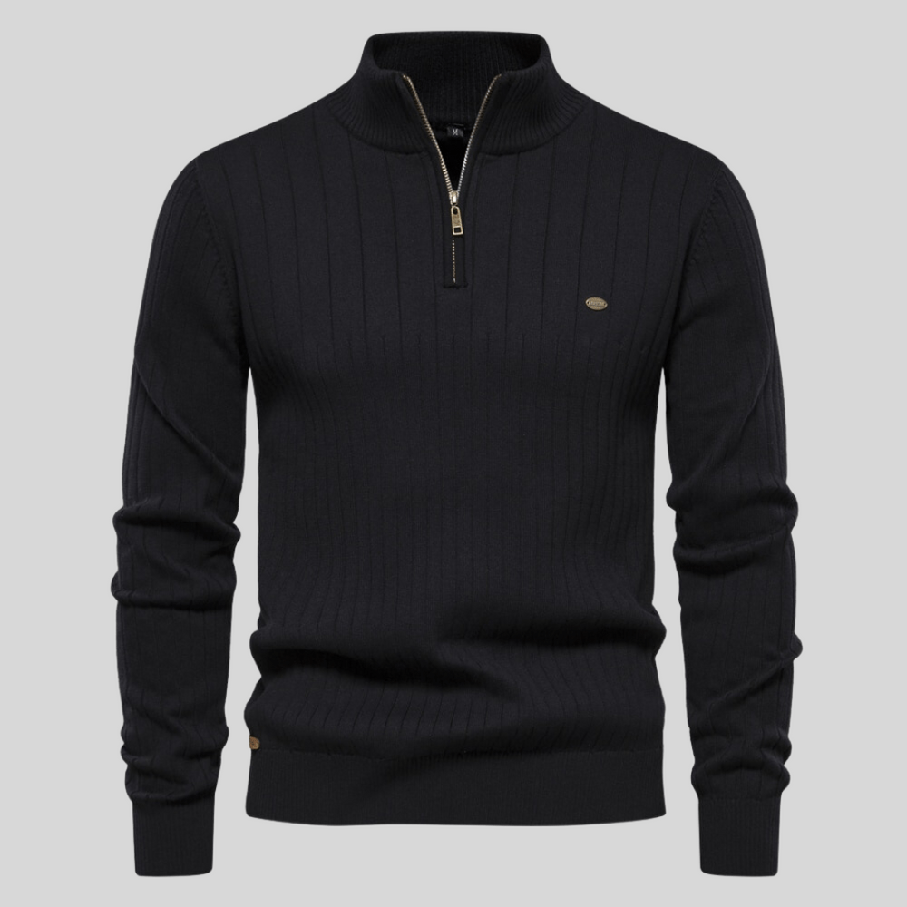 Men's Casual Zip Neck Pullover Sweater