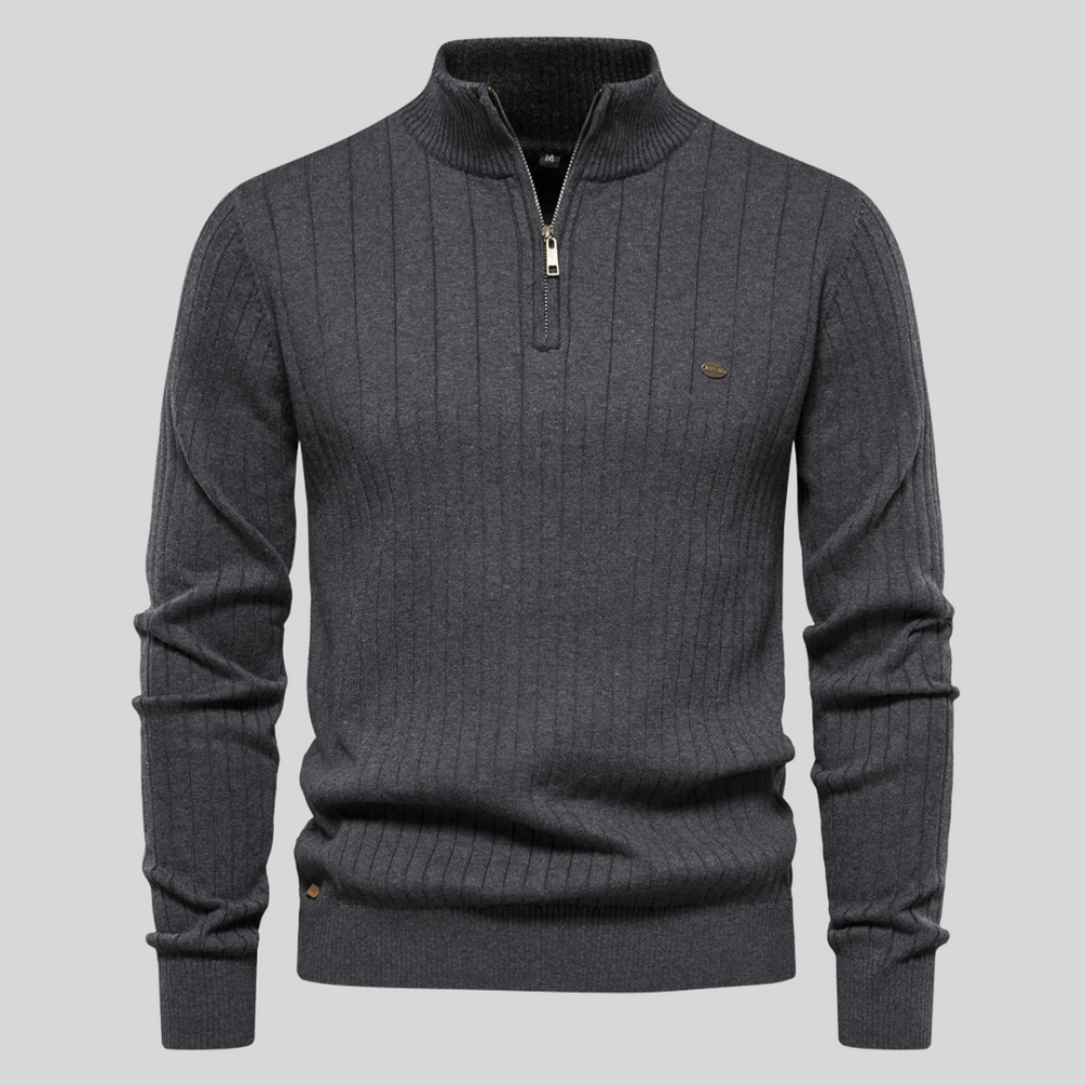 Men's Casual Zip Neck Pullover Sweater