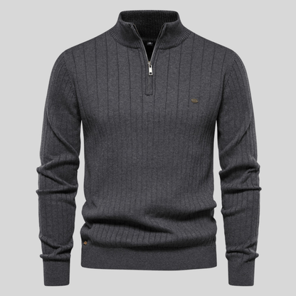 Men's Casual Zip Neck Pullover Sweater