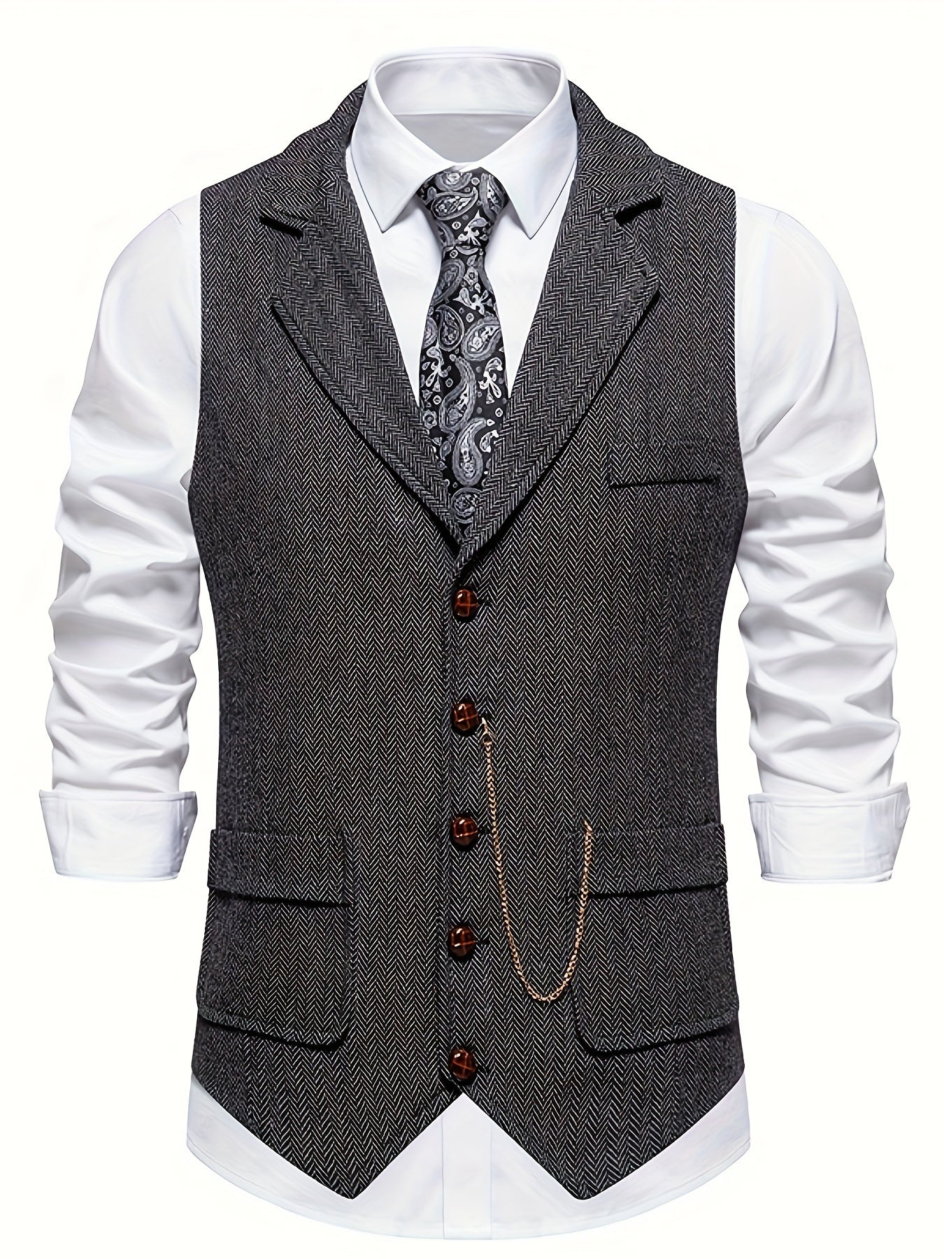 Slim Fit Patterned Vest Waistcoat