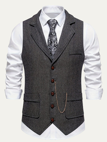 Classic Textured Waistcoat for Men