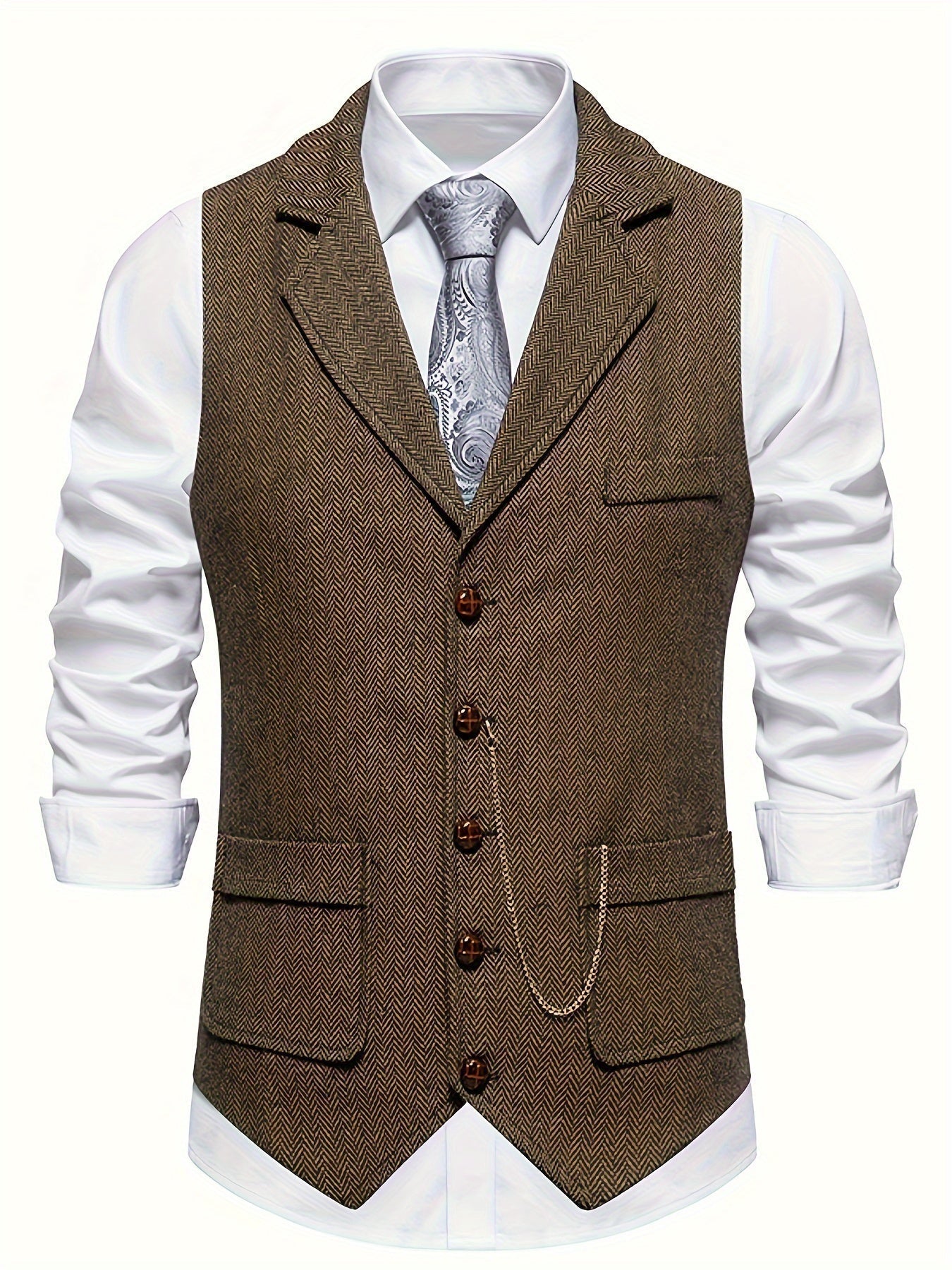 Slim Fit Patterned Vest Waistcoat