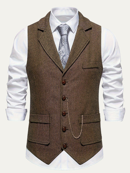 Classic Textured Waistcoat for Men